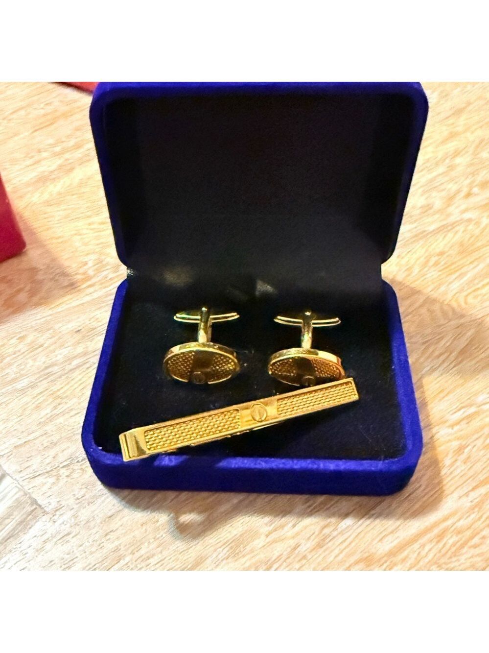 Dunhill set of cufflinks and clip-on tie